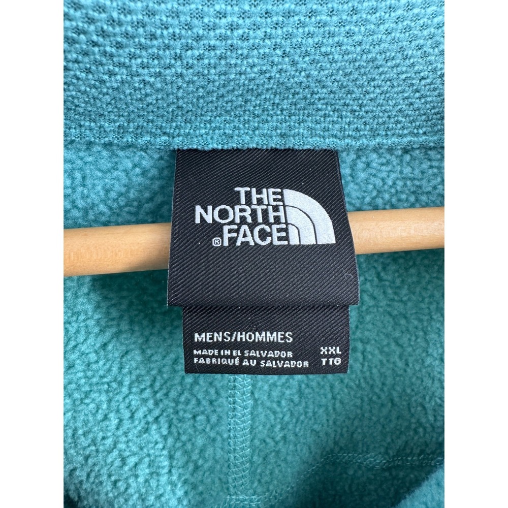 The North Face Quarter Zip Pullover Mens XXL Teal Fleece Outdoor Sweater - Picture 2 of 7